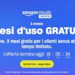 Amazon Music Unlimited 4 mesi gratis