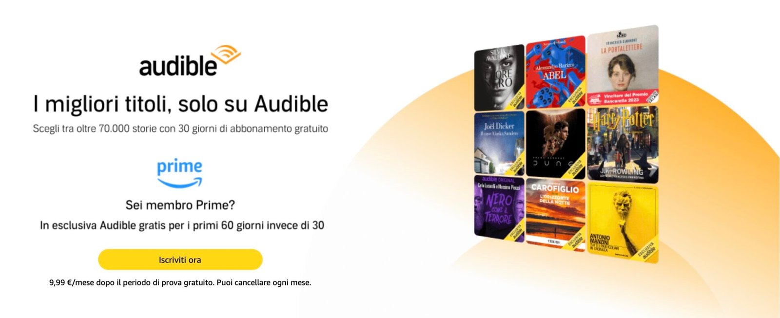 L'abbonamento ad Audible è gratis per 60 giorni