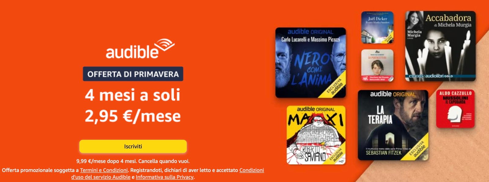 Audible in offerta grazie alle offerte di primavera Amazon 2024