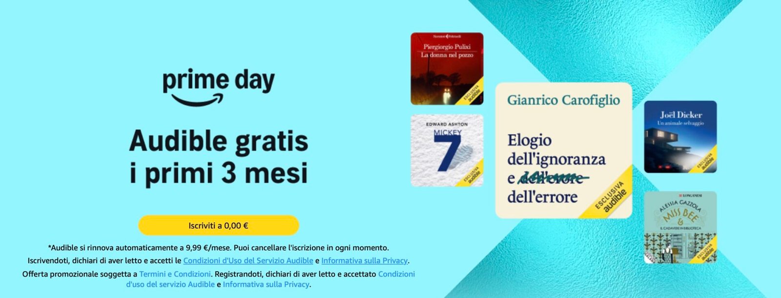 Prime Day: Gratis l'abbonamento ad Audible per 3 mesi!