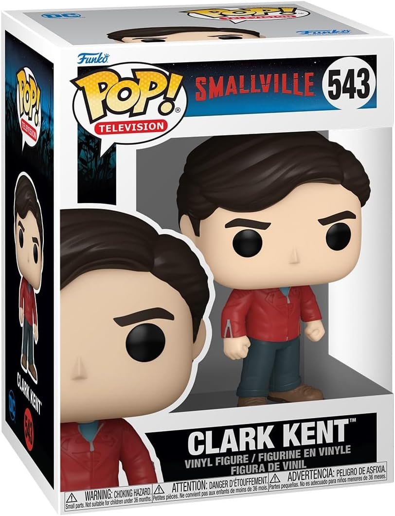 Figura in vinile di Clark Kent della serie Smallville, con dettagli accurati e confezione originale.