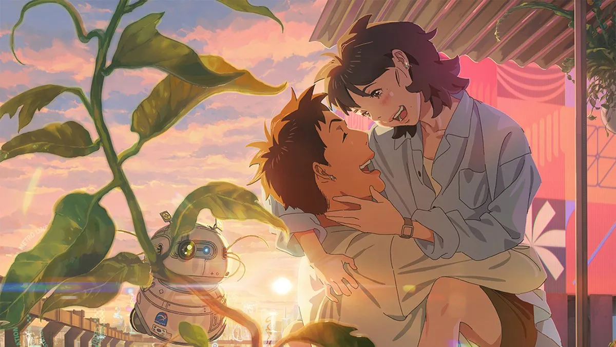 Amore al tramonto con robot